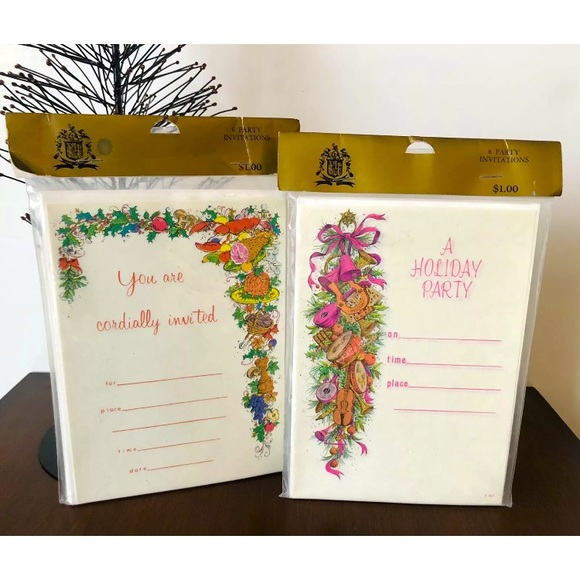 (16) NIP Vintage Lilac Hedges 1950’s-1960’s Holiday Invitation Cards & Envelopes - Picture 1 of 8